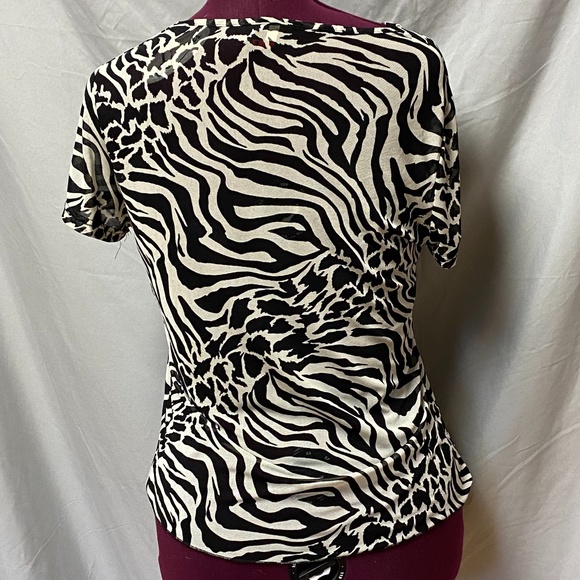 EMMA zebra print front wrap blouse - Picture 3 of 5